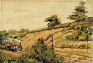Paesaggio con treno, 1854